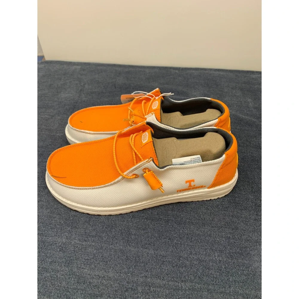 Hey Dude Wendy Tennessee Women 9 White Orange Volunteers NCAA Shoes 41758-127